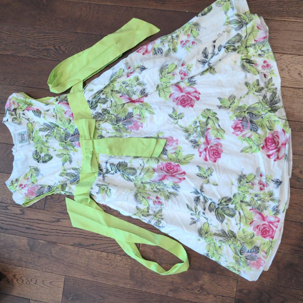 Sugar Plum floral dress with sash size 10